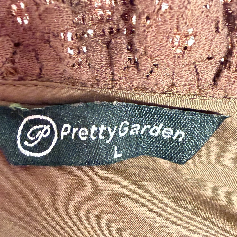 Pretty Garden Lace Button-Up Blouse Brown Large - Picture 6 of 9